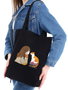 PaulDavis Bolso Tote 1519 de Algodón Negro 35 x 40 x 8 cm